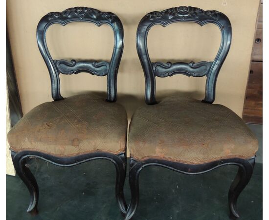 pair of carved Louis Philippe chairs     