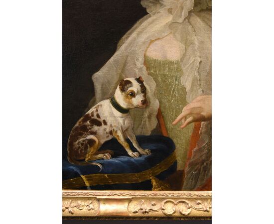 Ritratto di nobildonna con cagnolino, Louis Michel van Loo (Toulon 1707– Parigi 1771)