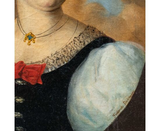 Frederick Dielman (Hannover 1847 – Washington 1935) - Ritratto di donna.