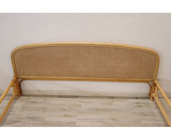 Letto vintage anni '80 in bambù e paglia di Vienna PREZZO TRATTABILE