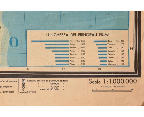 Carta geografica d'Italia - SN -