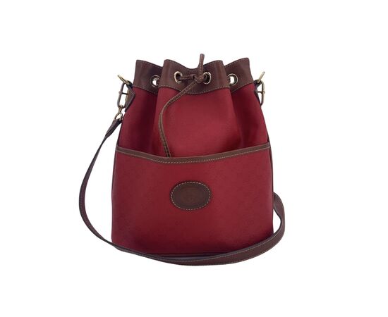 GUCCI Borsa a Tracolla Vintage in Tela Col. Rosso Interlocking M