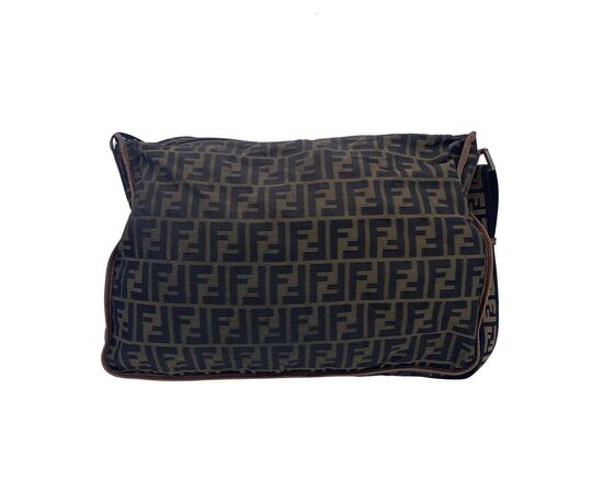 FENDI Borsa a Tracolla in Tela Col. Marrone Double F L