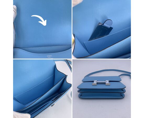 HERMES Borsa a Tracolla in Pelle Col. Blu Constance S