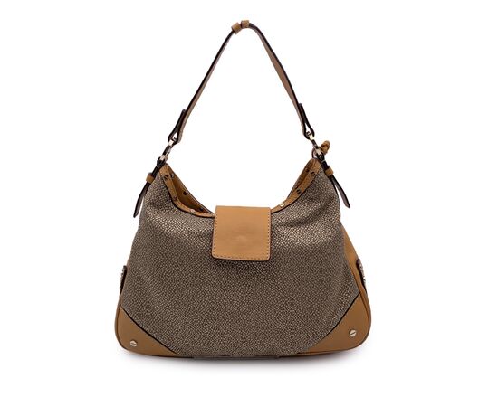 BORBONESE Borsa Hobo in Tela Col. Beige M