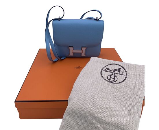 HERMES Borsa a Tracolla in Pelle Col. Blu Constance S