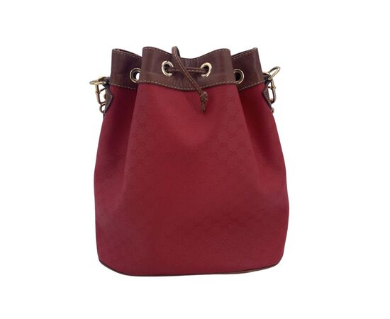 GUCCI Borsa a Tracolla Vintage in Tela Col. Rosso Interlocking M