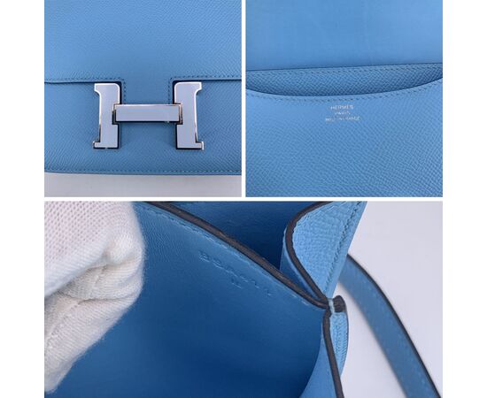 HERMES Borsa a Tracolla in Pelle Col. Blu Constance S