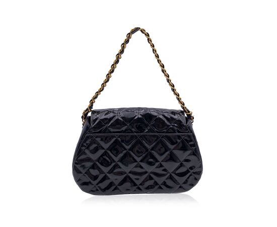 CHANEL Borsa a Tracolla Vintage in Pelle Lucida Col. Nero CC S