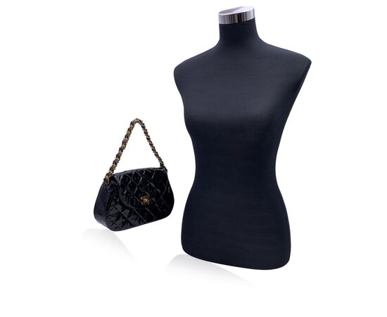 CHANEL Borsa a Tracolla Vintage in Pelle Lucida Col. Nero CC S