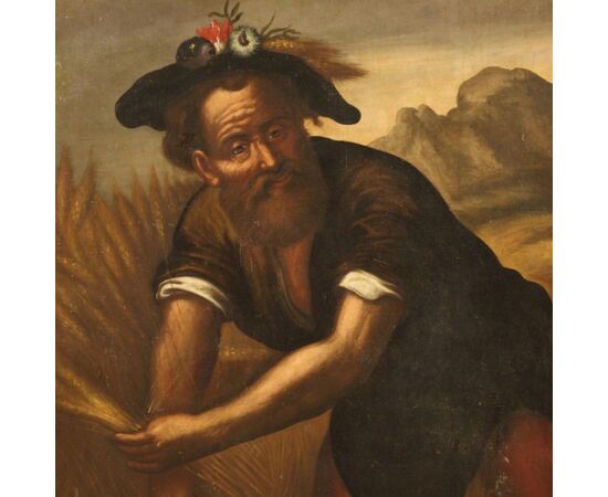 Antique Italian character painting from 18th century