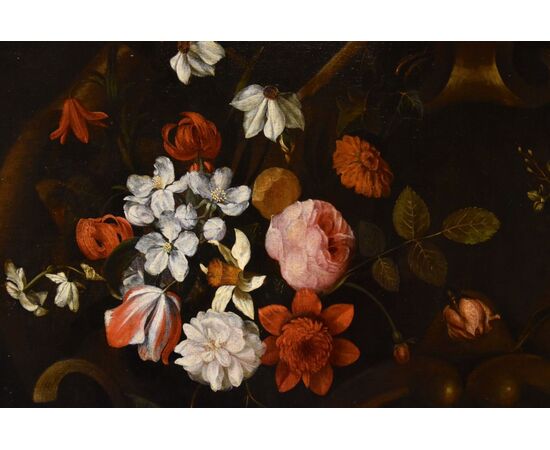 Ghirlanda di fiori con cartiglio, Frans van Everbroeck (Anversa, 1628 – Londra 1693) 