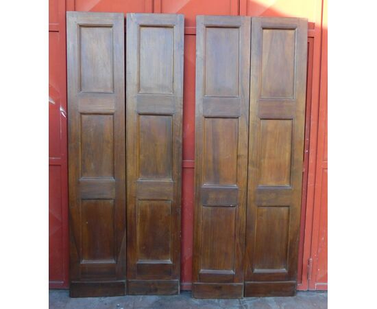 pts693 - pair of two-leaf doors in walnut, l 81 xh 208 cm     