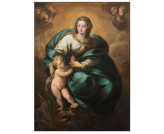 Carlo Francesco Nuvolone (Milano, 1609 - 1662)  "Madonna con il Bambino"