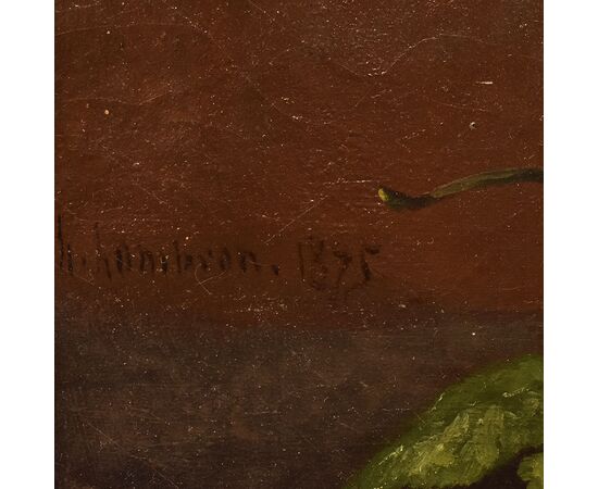 DIPINTI ANTICHI DI FIORI, NATURE MORTE CON GIGLI E ROSE, OLIO SU TELA, DELL 800. (QF635)