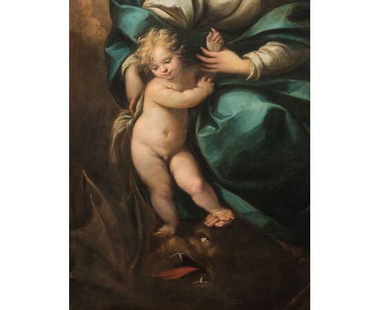 Carlo Francesco Nuvolone (Milano, 1609 - 1662)  "Madonna con il Bambino"