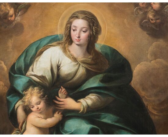 Carlo Francesco Nuvolone (Milano, 1609 - 1662)  "Madonna con il Bambino"