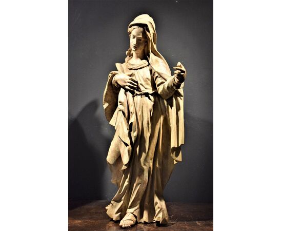 &quot;Madonna&quot; Roman Renaissance Wooden Sculpture     