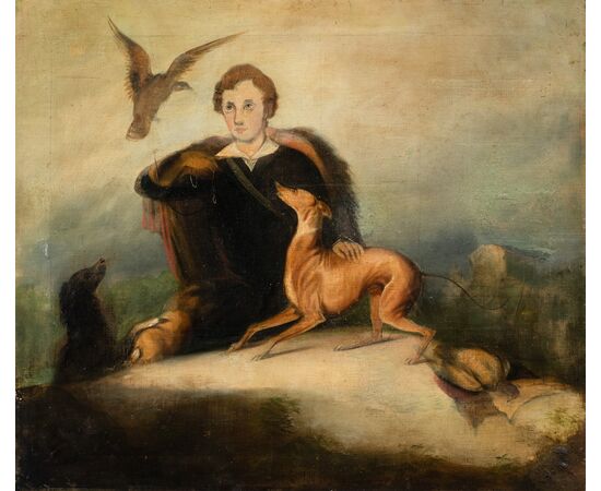 Pittore italiano (fine XIX sec.) - Il Falconiere.