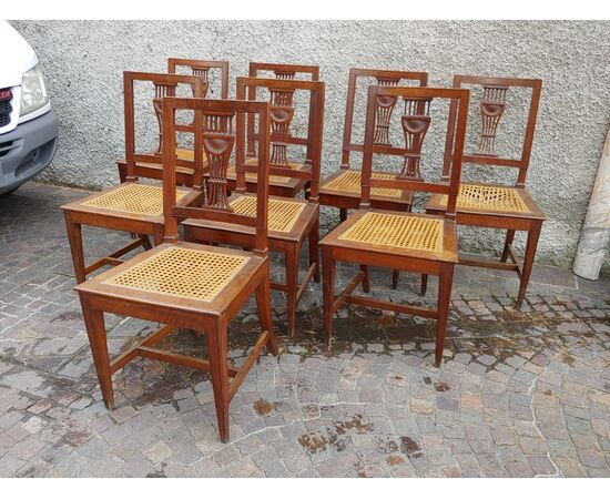 Group of eight Louis XVI chairs     