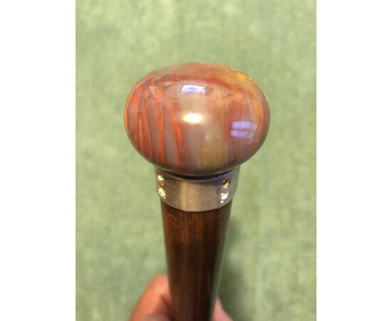 Stick with agate knob and rosewood barrel.     
