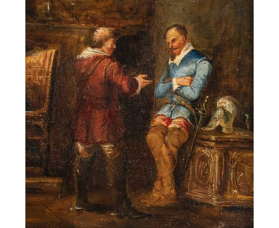 Pittore italiano (datato 1853) - Scena di interno storica.