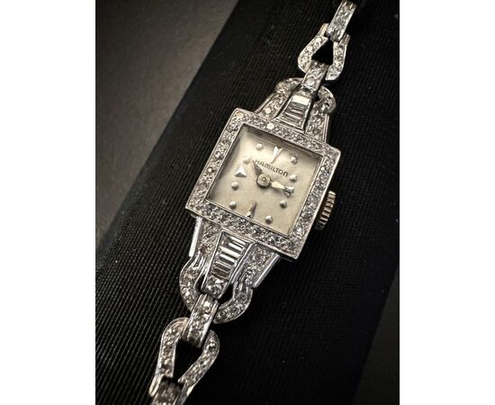 " Hamilton "  orologio  in  Platino  con  Diamanti  2 ct.