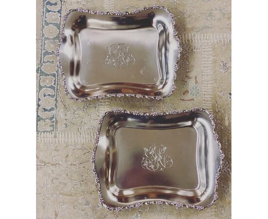 Tiffany & Co. - coppia di vaschette con monogramma EGM