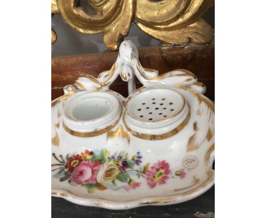 France porcelain inkwell     