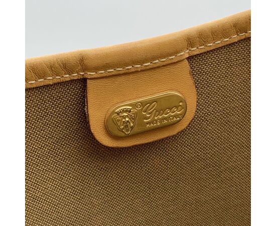 GUCCI Borsa Shopper Vintage in Tela Col. Beige M