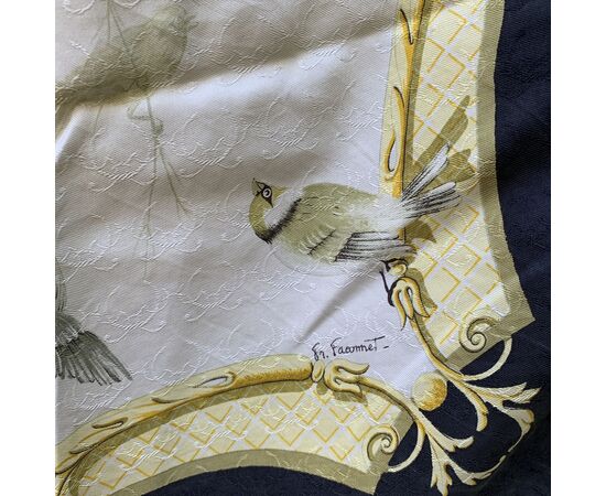 HERMES Foulard in Seta Col. Bianco La Cle Des Champs