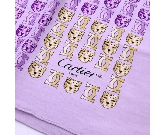 CARTIER Foulard Vintage in Cotone Col. Viola C