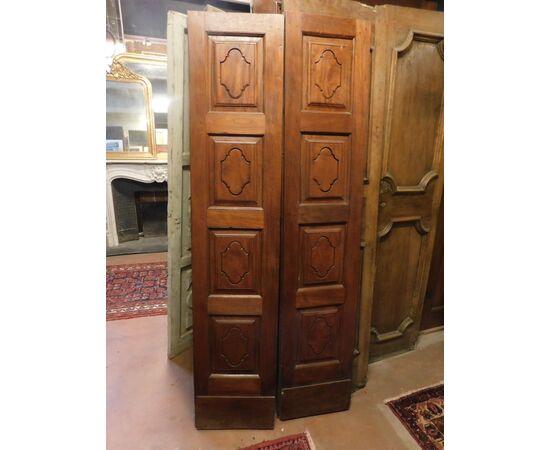 pts696 - pair of double swing doors, in cherry, cm l 82 xh 201     