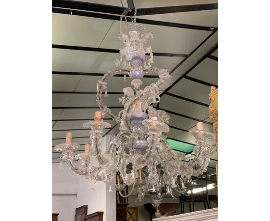 Murano glass chandelier with 10 flames     