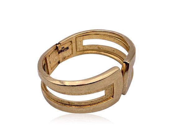 CHRISTIAN DIOR Bracciale Vintage in Pelle Col. Oro