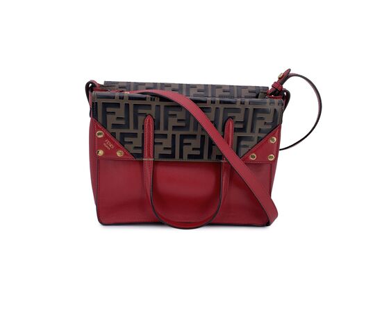 FENDI Borsa Shopper in Pelle Col. Rosso Double F M