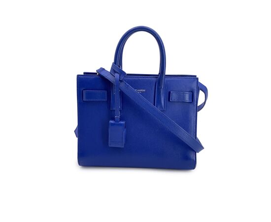 SAINT LAURENT Borsa Shopper in Pelle Col. Blu Sac de Jour S