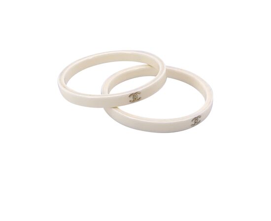 CHANEL Bracciale Vintage in Plastica Col. Bianco CC