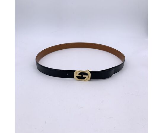 GUCCI Cintura in Pelle Col. Nero GG Buckle