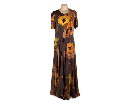 La Mendola Vestito in Seta Col. Grigio Evening Gown 44