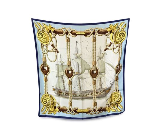 HERMES Foulard Vintage in Seta Col. Multicolore Tribord
