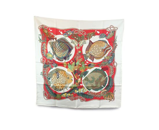 HERMES Foulard Vintage in Seta Col. Multicolore Carre 90