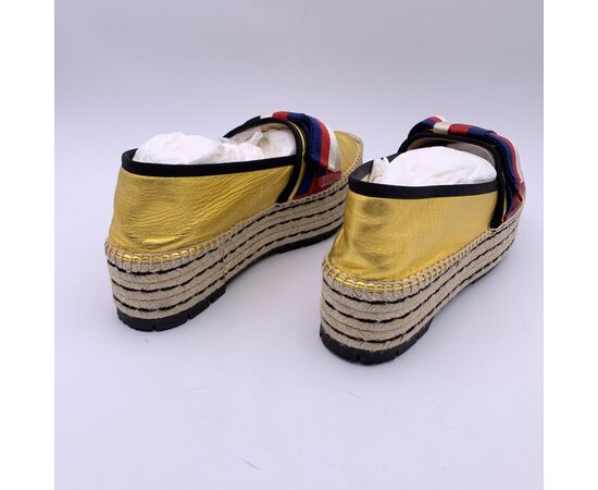 GUCCI Scarpe con Tacco in Pelle Col. Oro Sylvie 41