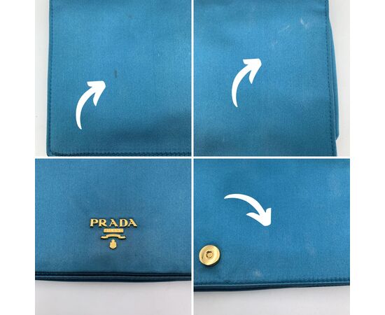 PRADA Pochette in Tela Col. Turchese S