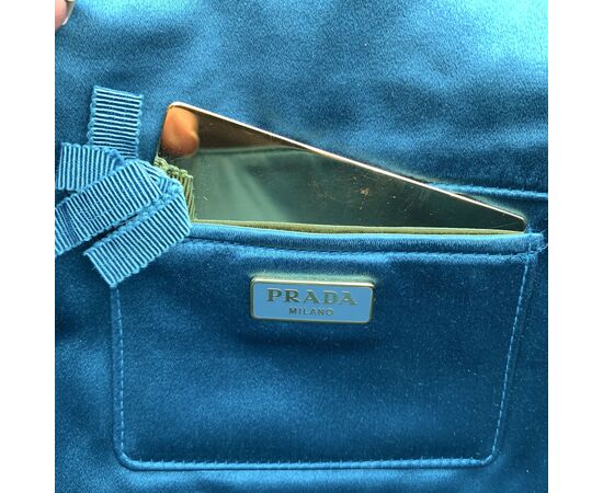 PRADA Pochette in Tela Col. Turchese S