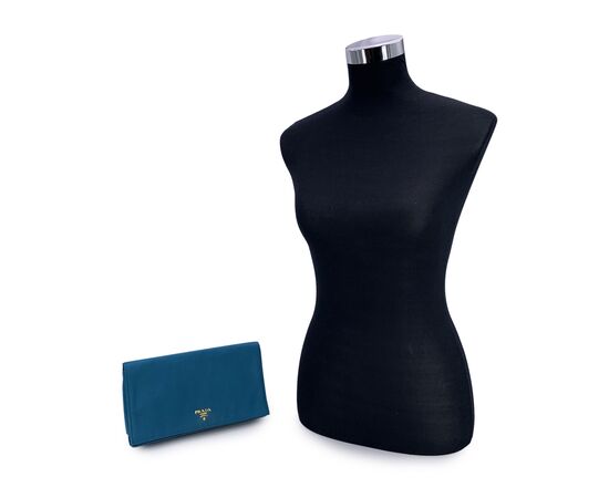 PRADA Pochette in Tela Col. Turchese S