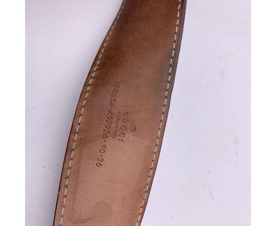 GUCCI Cintura in Camoscio Col. Blu GG Buckle