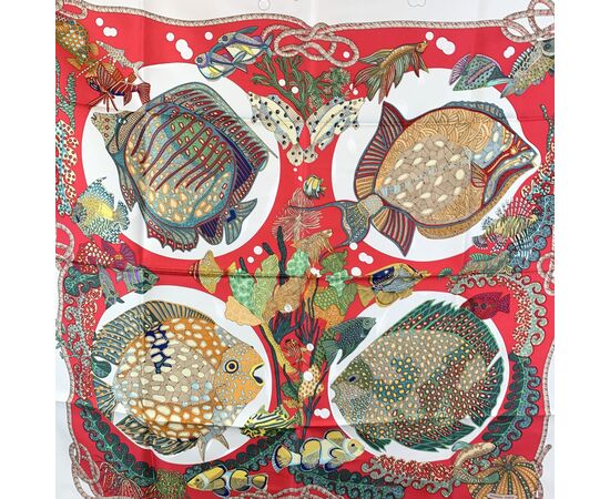 HERMES Foulard Vintage in Seta Col. Multicolore Carre 90
