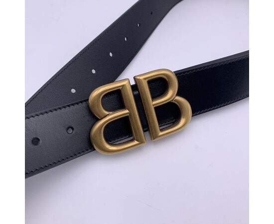 GUCCI X BALENCIAGA Cintura in Pelle Col. Nero BB Belt