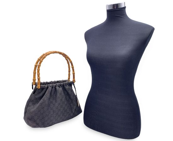 GUCCI Borsa Shopper in Denim Col. Grigio Bamboo M